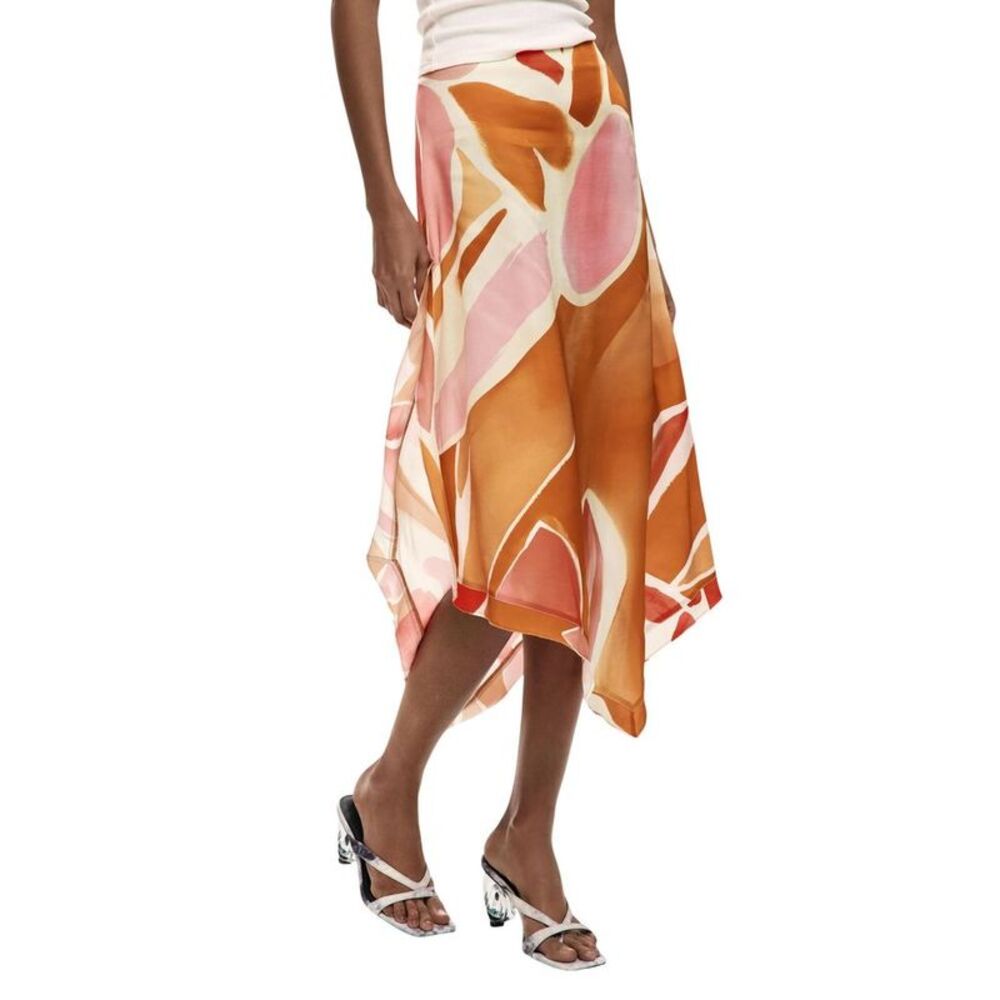 Desigual Orange Viscose Long Women's Skirt